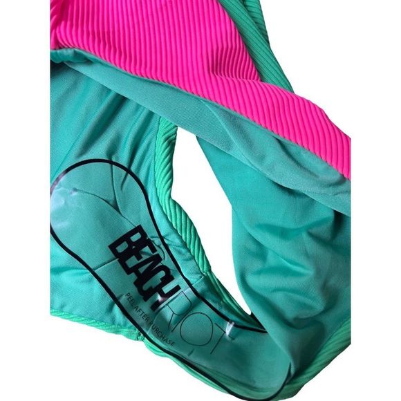 NEW Free People Beach Riot Nia Watermelon Colorblock One Piece Swim One Shoulder - Picture 6 of 6